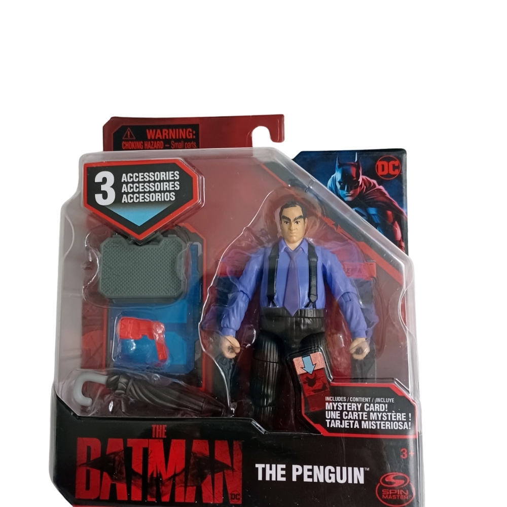 The Batman The Penguin NEW Action Figure -DC Comics -3 Accessories-Mystery Card